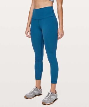 Lululemon Wunder Under High Rise 23” Crop Leggings Size 8 Blue Teal